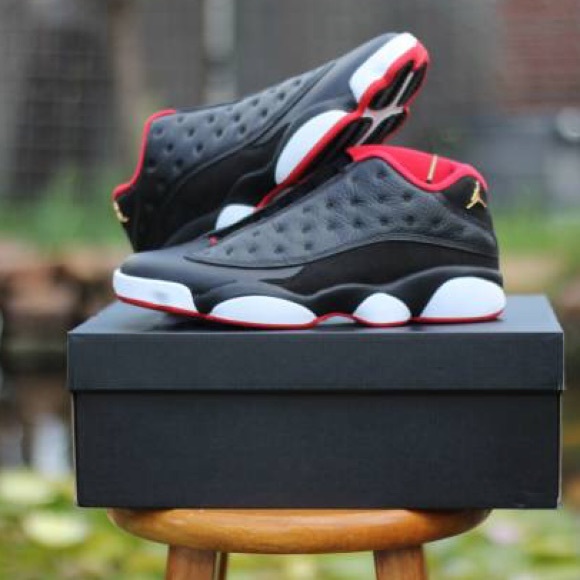 Bred 13 Low Retro Remastered Black Red Gold
