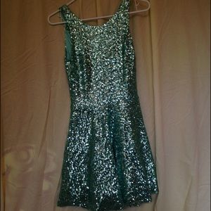 teal sparkly dress
