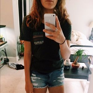 grey tee with aztec printed pocket!