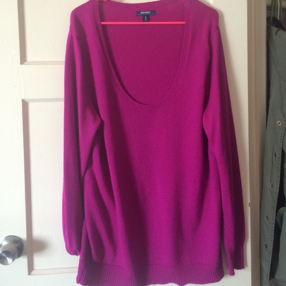 Magenta Scoop Neck Sweater