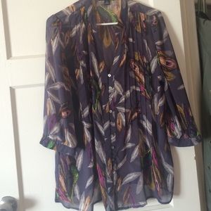 Feather Print Blouse