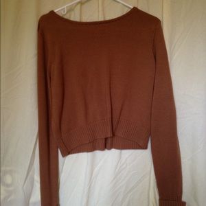 brown cropped sweater