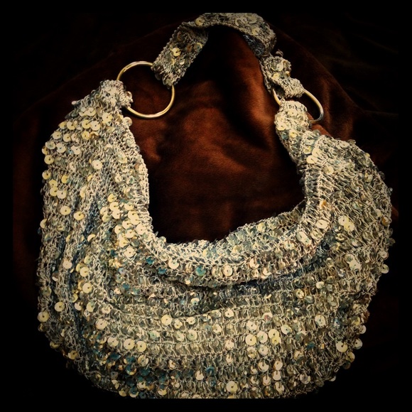 Silver Sequined Handbag