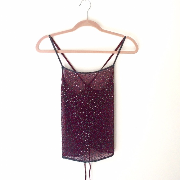 ***SOLD*** Hand-beaded strappy top