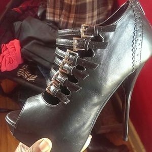 Black platform heels