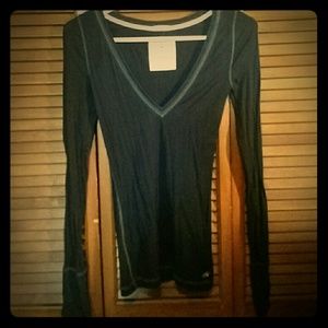 Dark Navy Blue Hollister Long Sleeve Shirt