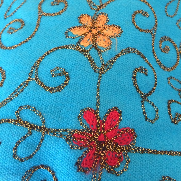 Blue cotton Handbag - Picture 4 of 4