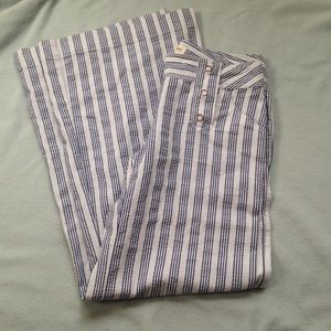 Wide Leg Striped Chino Pants