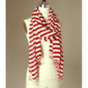 Red and white striped scarf from the Limited