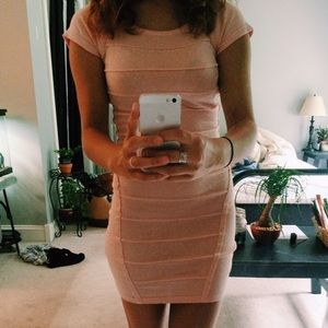 pink fitted Charlotte Russe short sleeve dress!