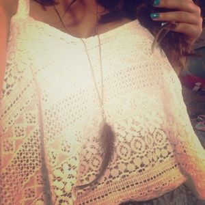 Boho homemade feather necklace(long)🍍🌸