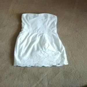 Strapless white dress