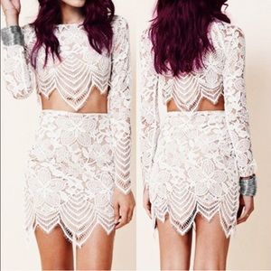 White laced top and skirt