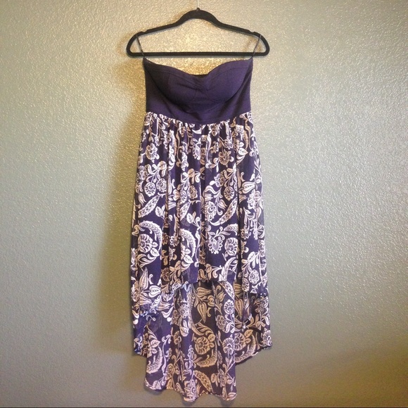 Navy blue hi-low dress