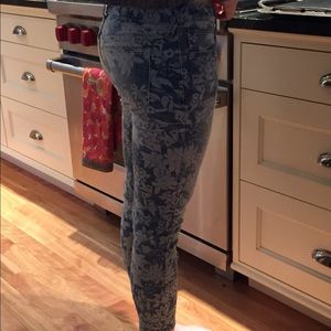 Light wash, floral patterned, hardly worn jeans