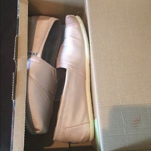 Pink satin TOMS