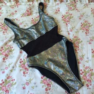 Metallic holographic one piece