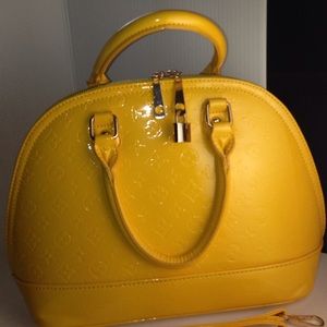 Yellow Dome Satchel Bag with Shoulder Strap NEW