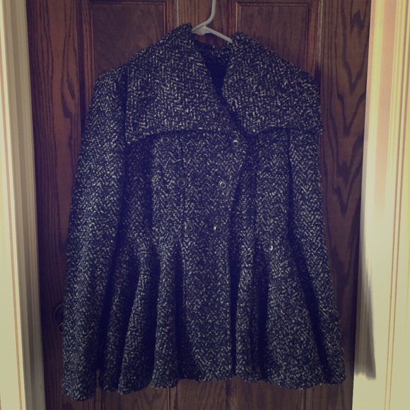 Free People Navy Peplum Jacket