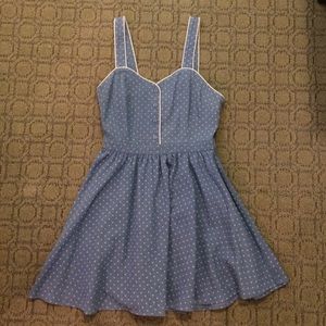 Denim polka dot dress