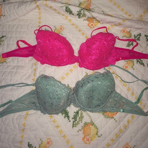 two lacy bras
