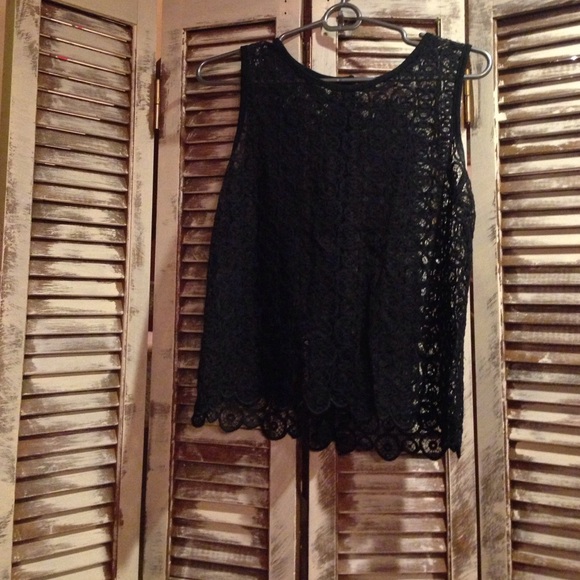Black lace tank top