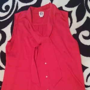 Anne Klein red blouse.