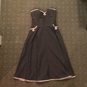 Vintage strapless polka dot dress