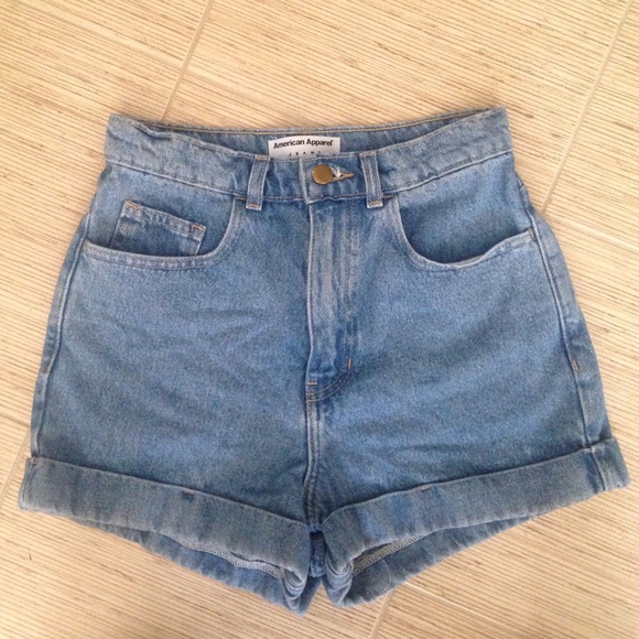 American Apparel High-Waist Jean Cuff Short