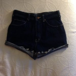 High waisted jean shorts