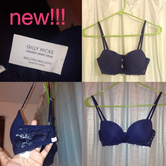 Navy blue side lace Gilly hicks bra