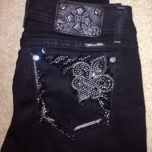 Black sequin Miss Me skinny jeans 💗