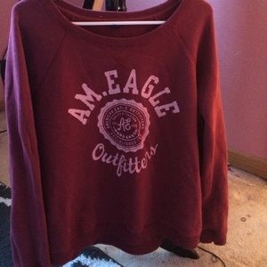 Maroon American eagle crew neck