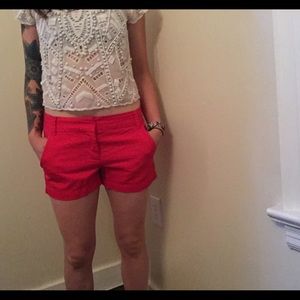 J.Crew red Chino shorts size 2