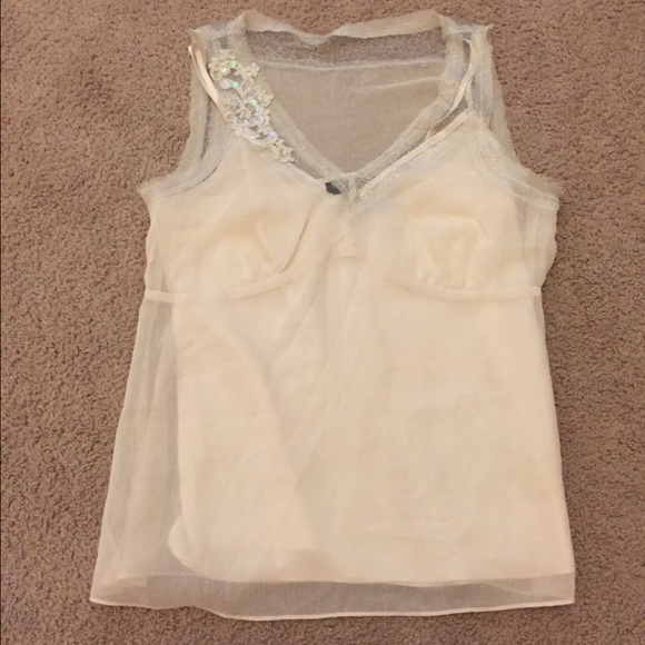 Nicole by Nicole Miller Sheer Top w/ Satin Cami