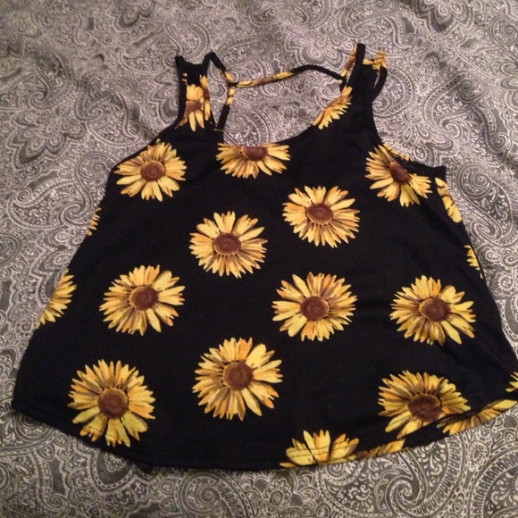 Sunflower tank with cute back detail