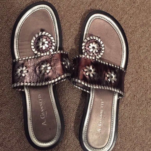 Silver chrome sandals