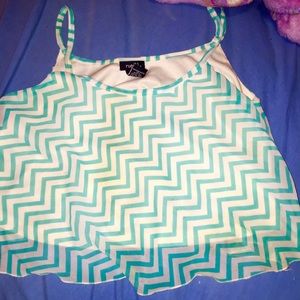 mint green chevron crop tank
