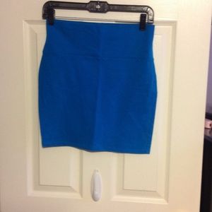 Blue pencil skirt