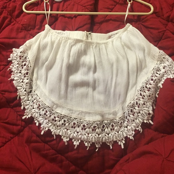White crochet crop top