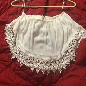 White crochet crop top