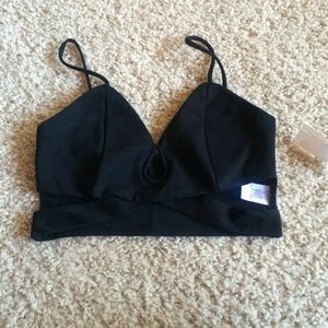Foreign Exchange Black Cutout Bralette