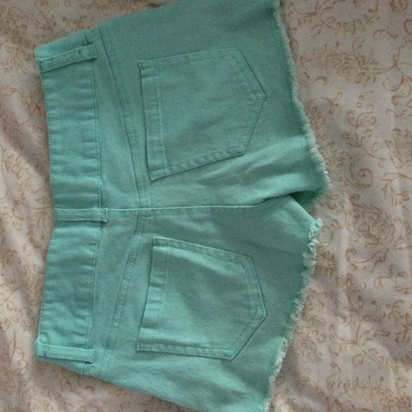 Blue Mid Rise Shorts - Picture 3 of 3