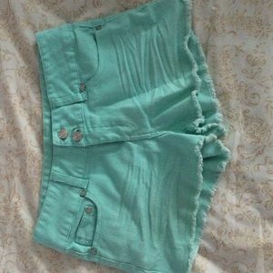 Blue Mid Rise Shorts