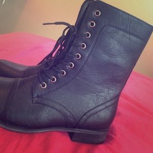 Black combat boots