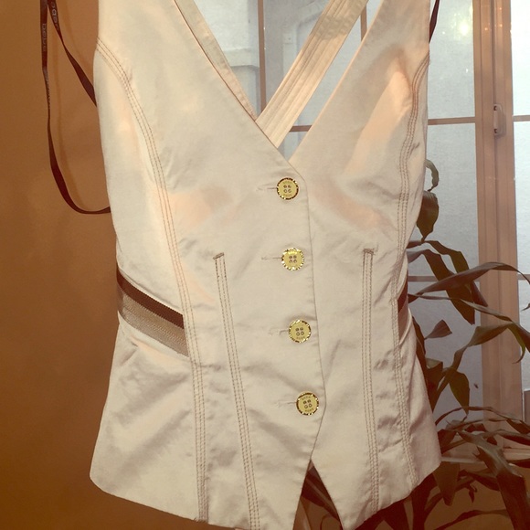 White Bebe Vest w/Lining - Imported fabrics
