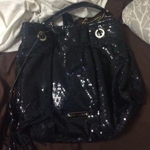 Black sequined Betsey Johnson purse