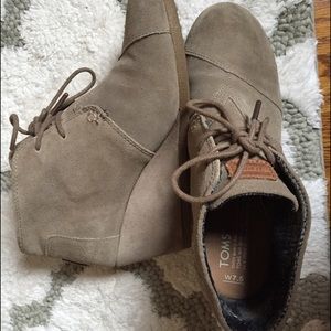 TOMS wedge booties (suede)