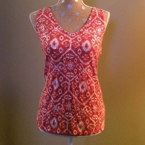 Orange & white Charter Club top, size PL