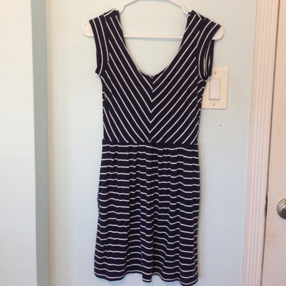 Navy blue stripped dress